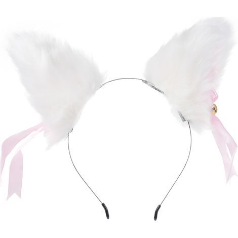 Pinza para el pelo con orejas de zorro de peluche, suave y esponjosa (para niñas y mujeres). (1/5)