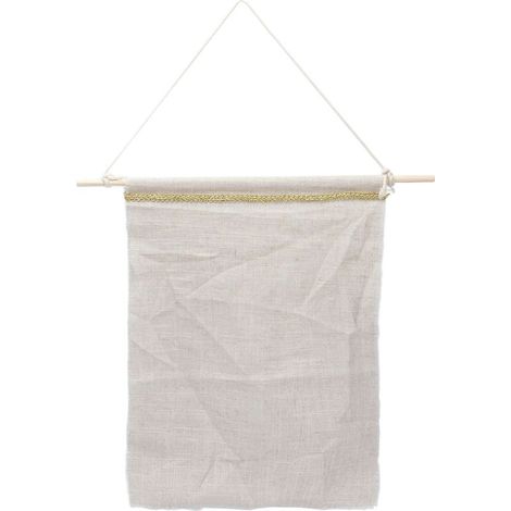 Pochette murale en coton et lin pour rangement de boucles d'oreilles, décoration multifonctionnelle pour la maison, sac suspendu (1/5)