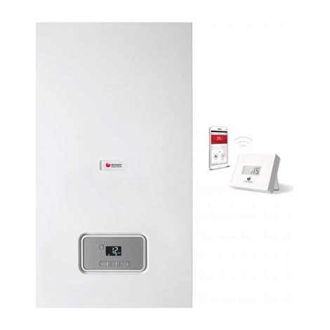 Caldaia a Condensazione Hermann Saunier Duval MICRA 4 CONDENSING 25 kW Metano Completa di Kit per Scarico Fumi Con Wi-Fi miGO integrato Kit Fumi Coassiale,Metano