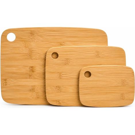 Planches à Découper en Bois de Bambou – Planche Cuisine pour Viande, Fruits, Légumes, Pain et Fromage (1/5)