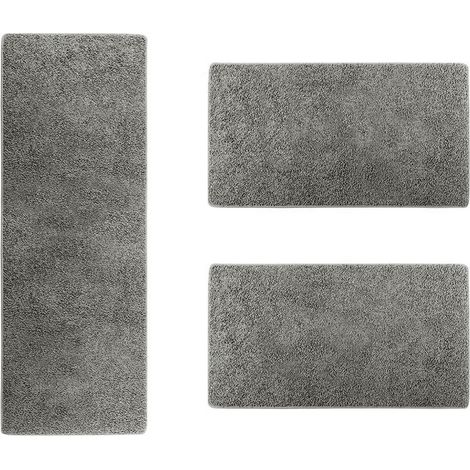 Descente de lit Barcelona Gris 1 tapis 80 x 300 cm + 2 tapis 80 x 150 cm