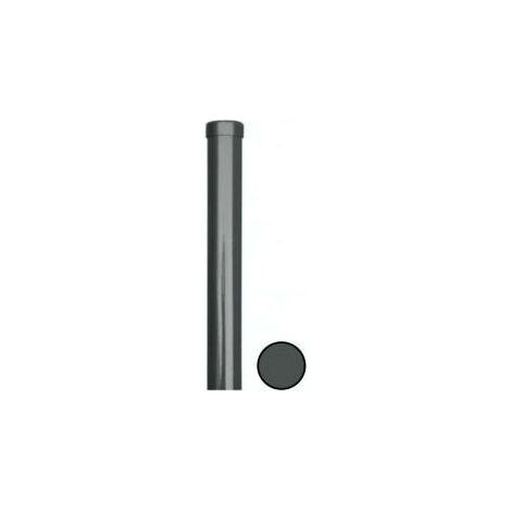 Cloture & Jardin – Poteau rond thermolaqué gris anthracite 0,60 m – Acier galvanisé – Diamètre 48 mm – Pour clôtures rigides