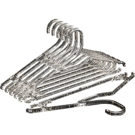 Lot de 10 cintres en plastique transparent, cintres pour chemises, cintres robustes pour vêtements (1/5)