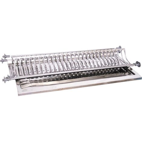 Scolapiatti incasso di 86 cm acciaio inox con base vaschetta per moduli da 90