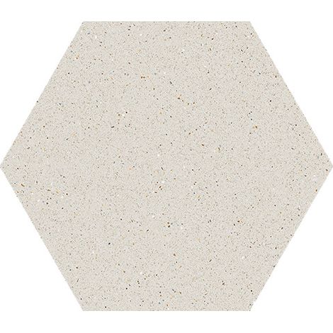 Aelle - Carrelage sol / mur hexagonal effet terrazzo grand format blanc 51,9x59,9 cm MICRA Hexagono Blanco - Vendu par boîte de 0,930 m² (1/3)