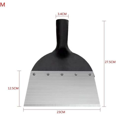 Pelle de nettoyage de jardin multifonction en acier - Pelle plate pour désherbage - Outil de désherbage - M : 23 x 27,5 x 3,4 cm (1/3)
