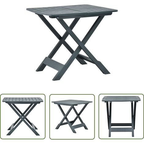 The Living Store Table pliable de jardin Vert 79x72x70 cm Plastique - Table De Jardin - Table Pliante - Mobilier De Jardin - Table Bistrot - Table Extérieure (1/5)