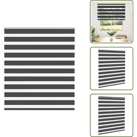 The Living Store Doppelrollo Schwarz 130x150 cm Stoffbreite 125,9 cm Polyester - Doppelrollo (1/5)