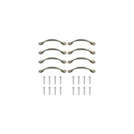 Set di 8 maniglie vintage per cassetti con 16 viti, in lega di zinco, per armadi, librerie e comodini – bronzo anticato – 128 mm - Crezuo
