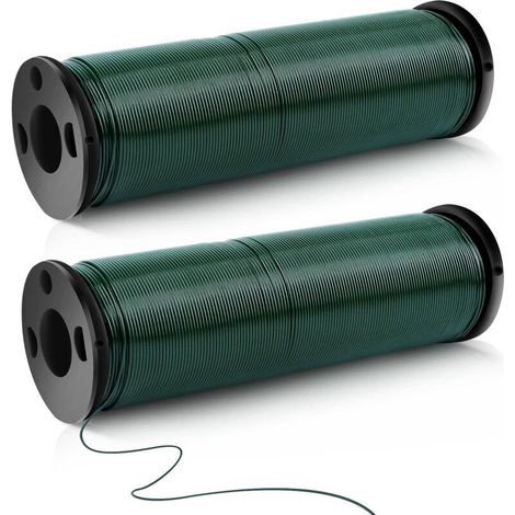 Fil Floral Galvanisé 0.67mmx200m Fil de fer Pour Fleurs Galvanisé Fil D'enroulement Galvanisé Doux Stable Fil de Fer Aaux Intempéries pour Fleurs Bricolage Décoration Jardinage (100 m/rouleau) (1/5)
