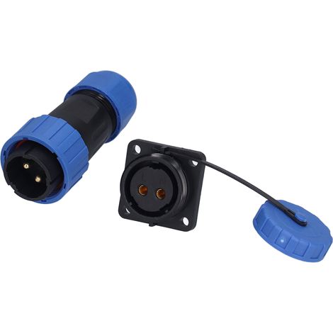 Connecteur étanche IP68 à sertir, à vis carrée, adaptateur pour applications aéronautiques et industrielles, 250 V, 2 broches