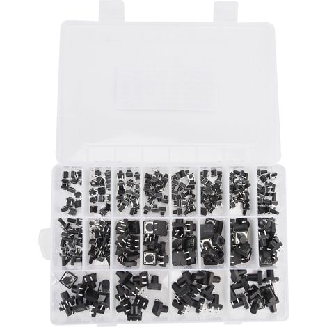 250 Stück Taktile Schalter 6x6 12x12 Inline Mini-Druckknopfschalter für Fernbedienungen und elektronisches Spielzeug (1/5)