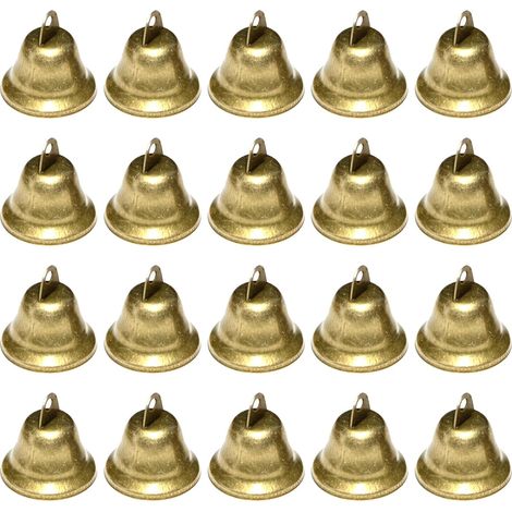 20 Pièces Petites Clochettes(Bronze antique), Vintage Petite Cloche pour décorations de Festival de Mariage, Cloche de noël pour Les sapins de Noël, Grelots en Métal pour Porte Clé Clochette, Bricolag