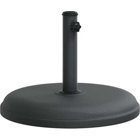 Base de parasol ronde adaptable 44,5 x 31,5 cm poids lourd facile à installer ambiance extérieure en plastique noir (1/5)