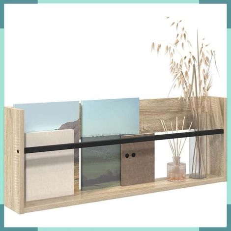 Porte-revues - 890806 - Chêne sonoma - 80 x 12 x 30 cm - Bois d'ingénierie (1/5)