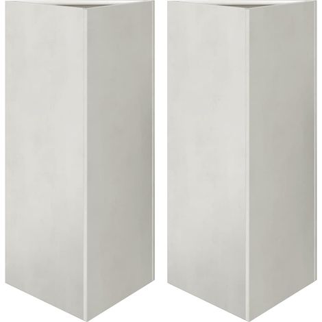 Vaso per fioriera aiuola rialzata piante fiori giardino terrazze set da 2 triangolari 40 x 34,5 x 70 cm acciaio inox argento 020039103