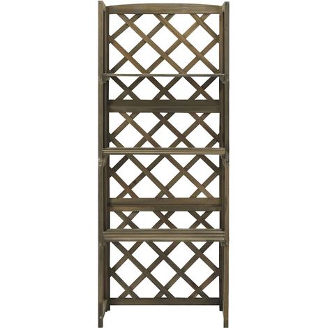 Maison Exclusive - Graticcio con Ripiani Grigio 55x30x140cm in Massello di Abete (1/5)