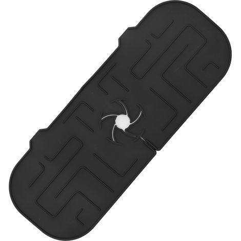Strapazierfähige Silikon-Armaturenmatte für Spülbecken, schwarz, ideal für Küche, Bad, Wohnungen und Hotels. (1/5)
