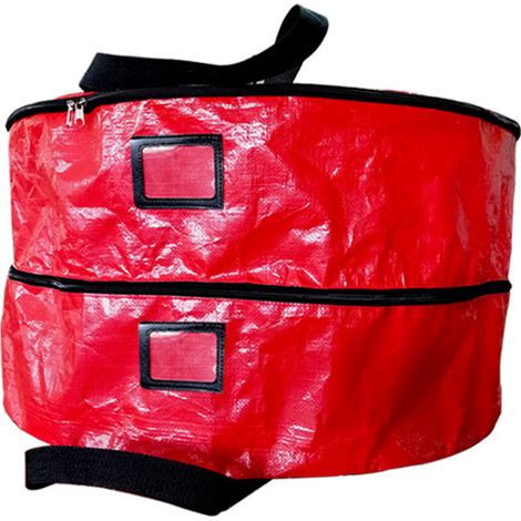 Sac de rangement double couche pour couronne de Noël, étanche, avec poignées, fermeture à double zip, pour guirlande décorative. (1/5)