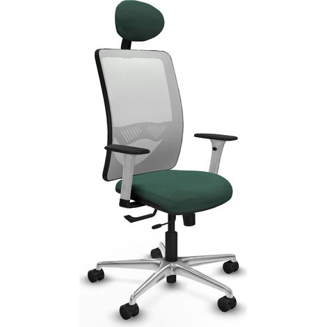 Chaise de bureau piqueras y crespo Zulema blanc soutien lombaire appui tête (1/2)