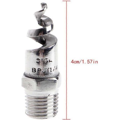 Voici une proposition de titre produit en français (caractères : 178) : Buse de pulvérisation en acier inoxydable, cône spiral 1/4" 1/2", tête d'arrosage atomiseur à 2 points – goutteurs irrigation j