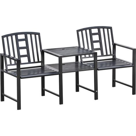 Mobili da giardino easycomfort modern garden bench acciaio 165x52 cm (1/3)