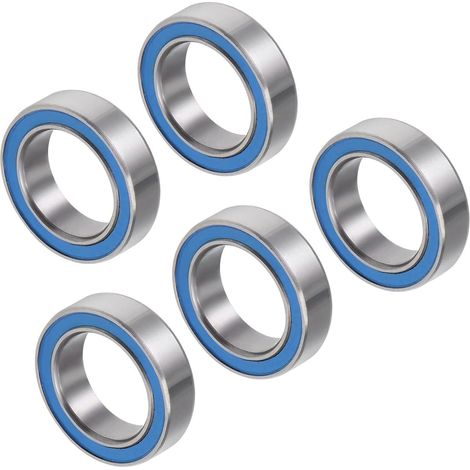Profonde Rainure Balle Roulement, 6700-2RS Modèle 10mm ID 15mm OD 4mm Épais, Carbone Acier Double Scellé Roulements - (pour Moteur Planches Roulettes Rouleur Roues), 5-Pièces (1/5)