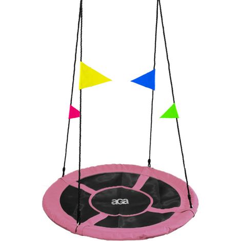 Aga Altalena sospesa a cerchio 110 cm Rosa con bandiere