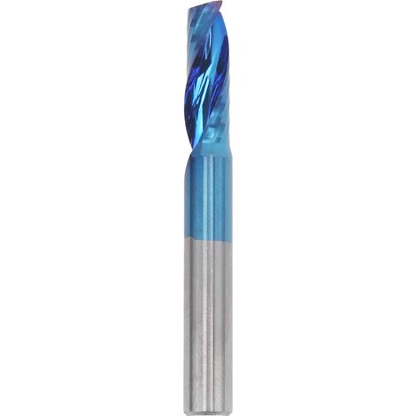Fraise à spirale simple lame acier tungstène bleu électroplaqué outils CNC 6x17x50 (1/5)