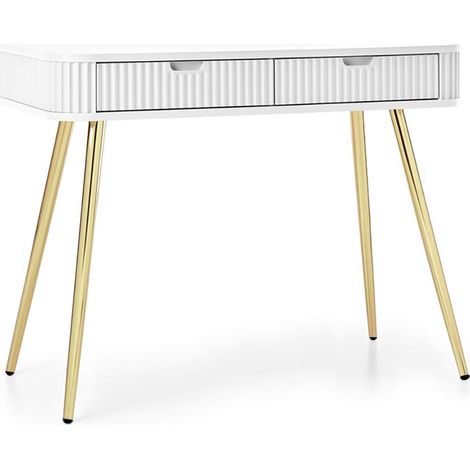 Konsolentisch gerillt in weiß, Füße gold, ZARA-160 (1/5)