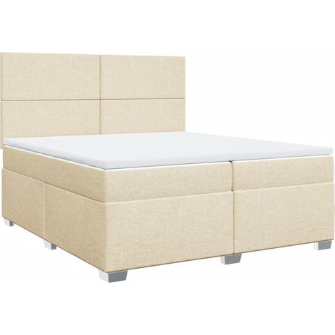 Maison Exclusive - Boxspringbett mit Matratze Creme 200x200 cm St (1/5)