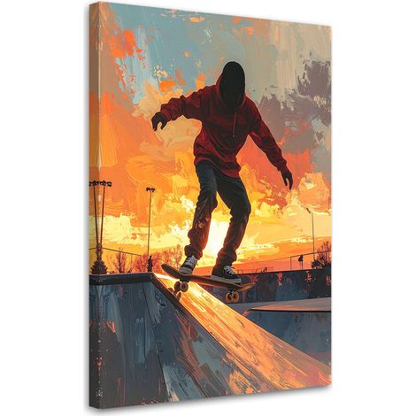 Cuadro en Lienzo Skater en un skatepark 20x30 (1/5)