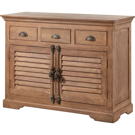 Sideboard Mango 120x45x90 beige geölt TOULOUSE 06