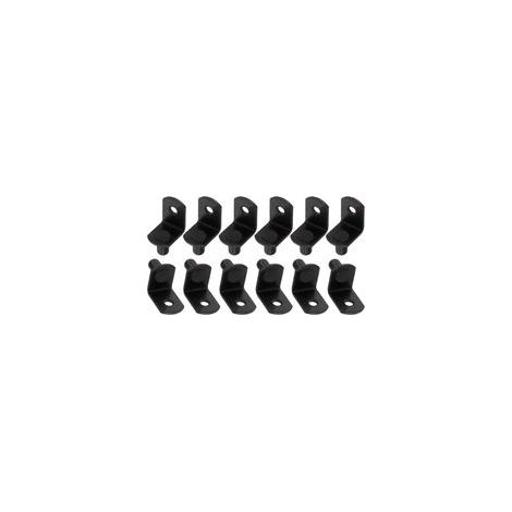 Lot de 12 broches d'étagère en forme de L, chevilles de support noires de 6 mm avec trou en acier plaqué pour trous d'étagère sur bibliothèque (1/5)