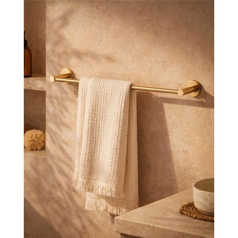 Exagonshop Portasciugamani 50 cm oro spazzolato Minimal