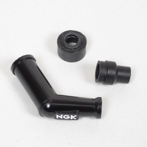 Antiparasite NGK VB05E coudé 120° avec olive 5 Kohm pour moto (1/2)