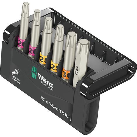 Wera - 05056470001 - Assortimento inserto, Bit-Check 6 Legno TX HF 1, 6 pezzi (1/5)