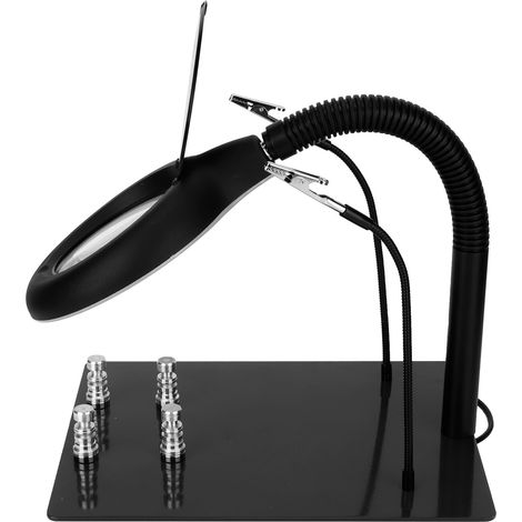 Vergrößerungslampe mit 40 LEDs, verstellbarem flexiblen Arm, 15-fache Vergrößerung für Schmuck- und Leiterplattenreparaturen, Universalspannung 110–220 V (1/5)