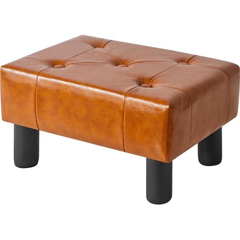 Tabouret Pouf Ottoman Moderne, Petit Repose-Pieds Rectangulaire pour Salon, Tabouret de Canapé pour Entrée 40×30.5×22.5CM Orange (1/5)