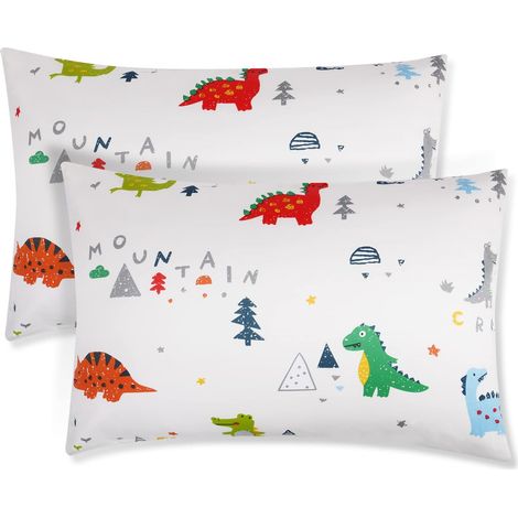 2pcs Taie d'oreiller Bébé,Taie d'oreiller Bébé 40x60 Tête Animal 100% Pur Coton Fermeture à Rabat Lavable en Machine pour Oreiller de Berceau D’Enfant (1/5)