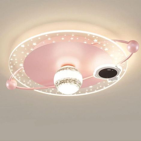 Children's LED Ceiling Light, Cartoon Astronaut Planet Modern Moon Design, 31W, for Bedroom, Living Room, Dining Room, Pink (1/4)