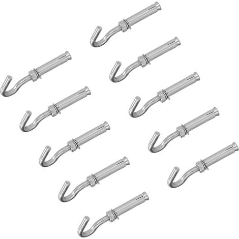 10 Crochets d'Ancrage en Acier Inox M12 pour Fixations Murales Béton (1/5)