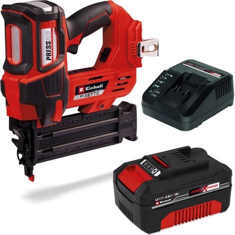 Einhell Power X-Change 18v Cordless Nailer FIXETTO Brad Nail Gun 18/50 +4AH Kit (1/4)