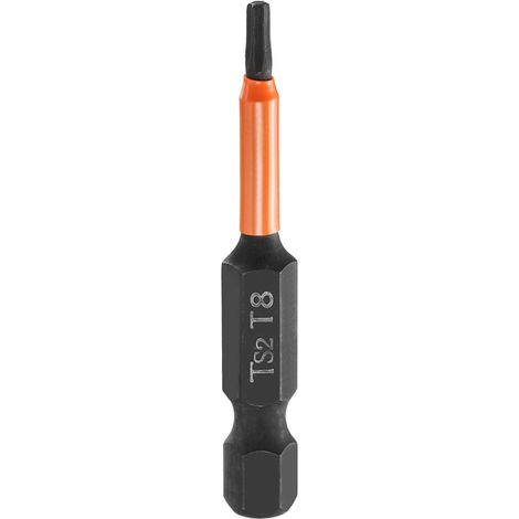 Embout Tournevis Torx T8 Tige Hexagonale 1/4" Longueur 2" (50mm) (1/5)