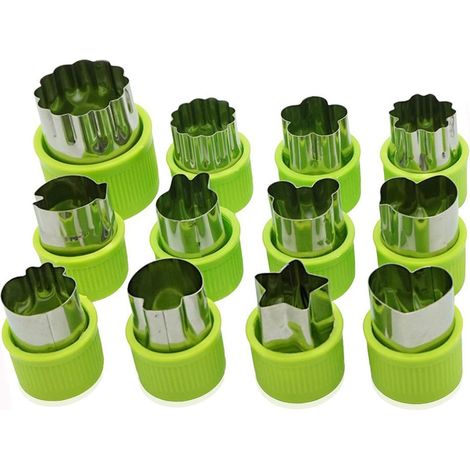 12 pièces Coupe-fleurs et légumes en acier inoxydable pour coupe-biscuits aux fruits et légumes-Fei Yu (1/5)