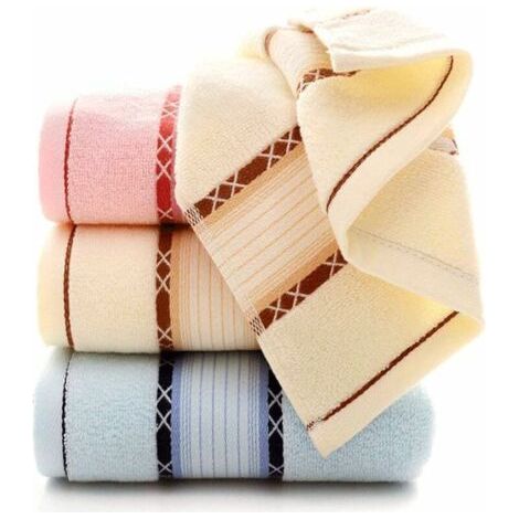 BUNTHAUS Ensemble de 3 serviettes de bain, coffret cadeau de serviettes de bain en coton, 34 x 74 cm