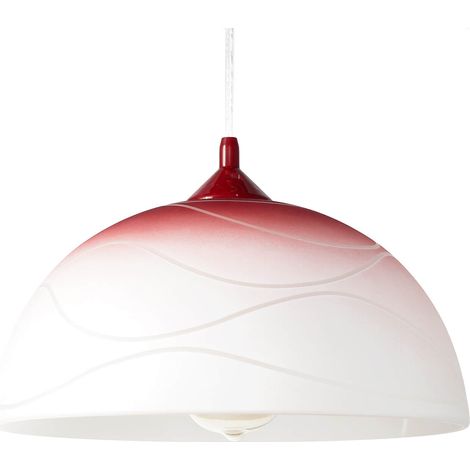 Rote Hängelampe Retro Design Glas Schirm Ø30cm (1/5)