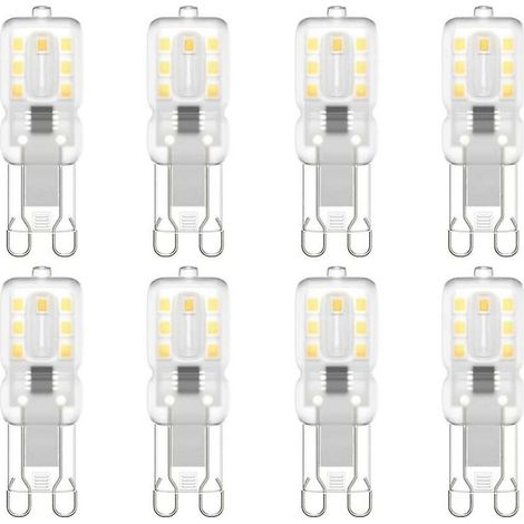 Lot de 8 ampoules LED G9, G9 LED 220 V Blanc naturel 4000 K 3 W équivalent halogène 30 W [Classe énergétique E] (1/5)