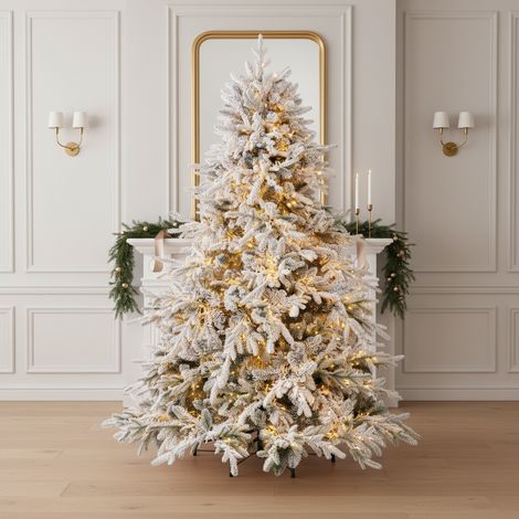 Albero di Natale "Ritter" innevato in PE Effetto Real Touch + PVC di Altissima qualità con giochi di luci Led h 270 cm (1/5)