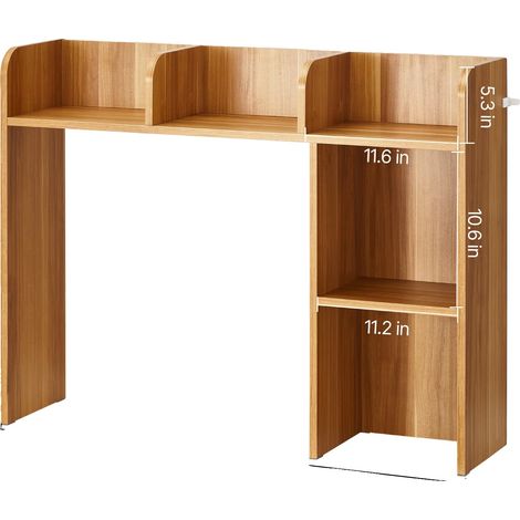 Étagère de bureau, trois niveaux, design en bois reconstitué, Bois 2 niveaux en bois (1/2)